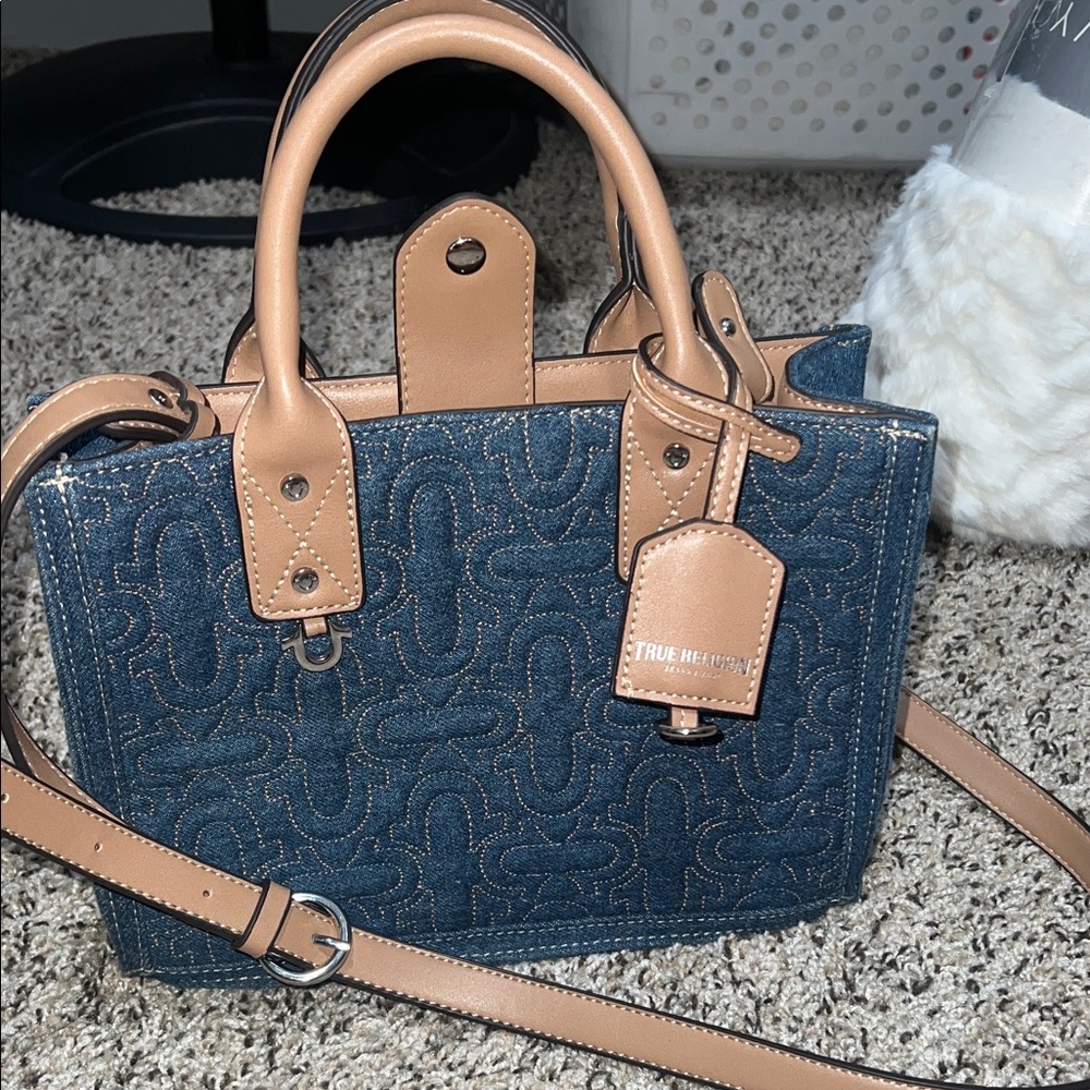 True Religion Beige Satchel Bag - Picture 2 of 4